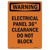 Signmission Safety Sign, OSHA WARNING, 14" Height, Aluminum, Electrical Panel 36 Clearance, Portrait OS-WS-A-1014-V-13129